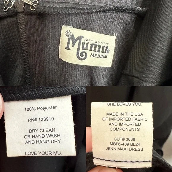 Show Me Your Mumu Jenn Dress Black NEW - Picture 8 of 8